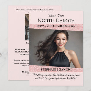 Pageant Autograph Card Rose Gold Glam Contestant