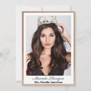 Pageant Autograph Cards Gold Frame Photo Card