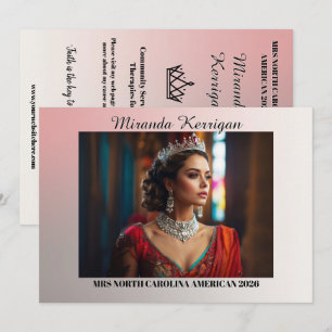 Pageant Autograph Cards Pink Glam Horizontal
