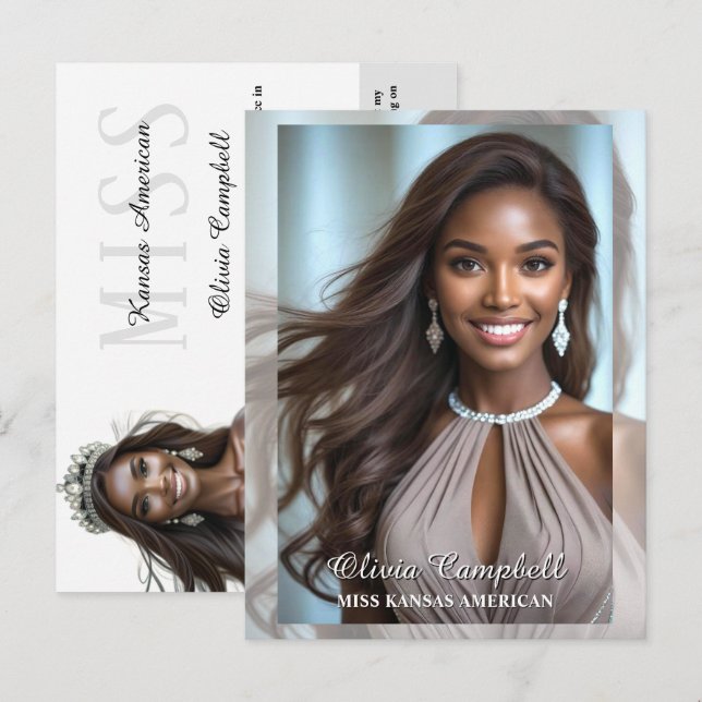 Pageant Autograph Postcard Minimal Modern Cards (Front/Back)