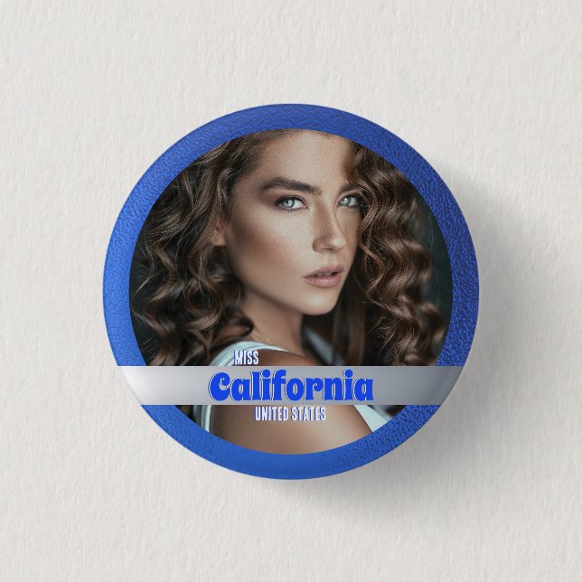 Pageant Button | Royal Blue Shimmer (Front)