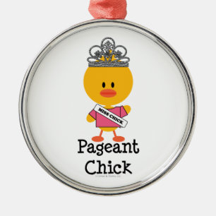 Pageant Chick Silver Ornament