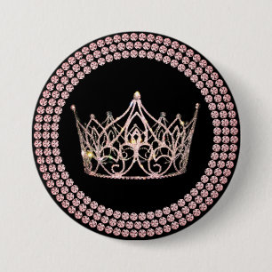 Pageant Crown Button - Rose Gold Glam