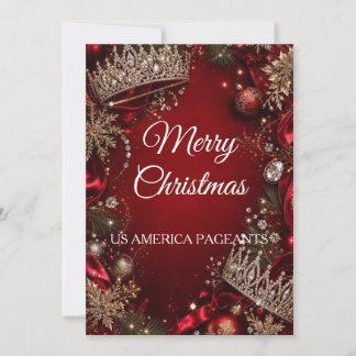 Pageant Crown Custom Christmas Card for Pageants