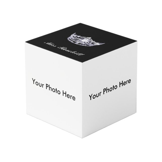 Pageant Crown Custom Photo Cube (Front Angled)