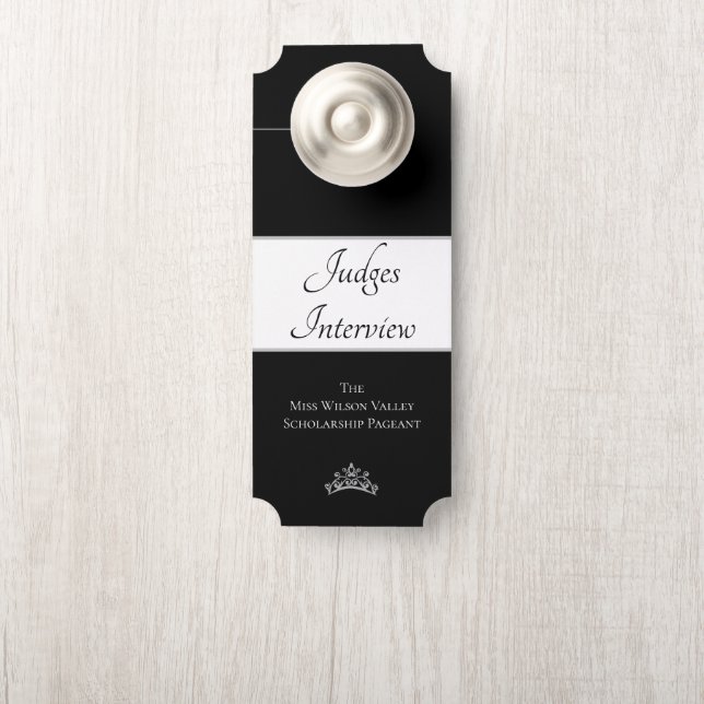 Pageant Crown Door Hanger Judges Interview (On Knob)