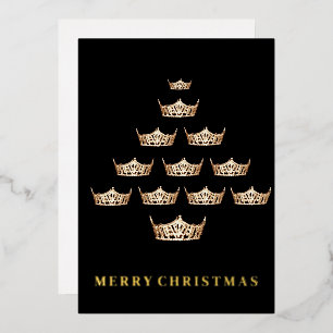 Pageant Crown Flat Foil Holiday Card