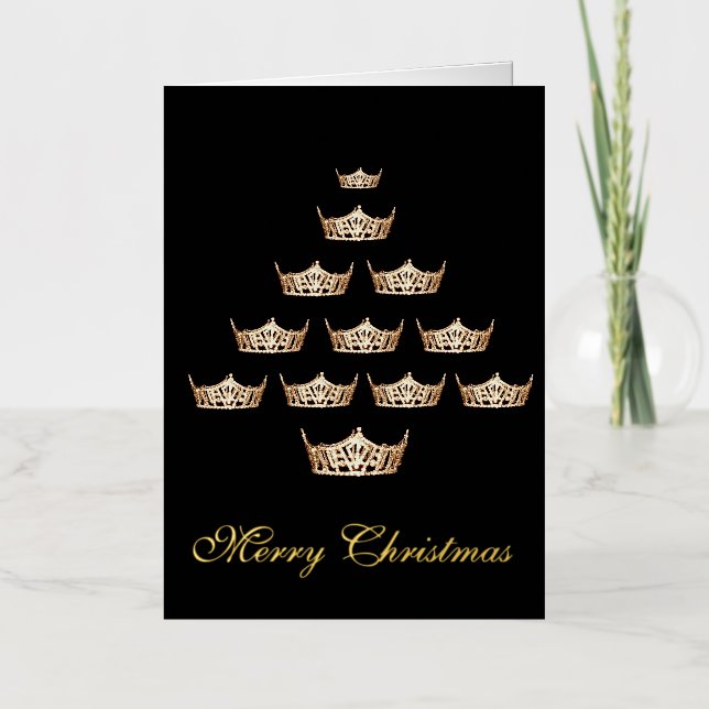 Pageant Crown Folded Foil Holiday Card (Front)
