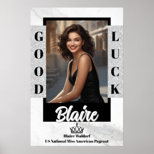 Pageant Door Poster Marble Glitter Glam Send-Off