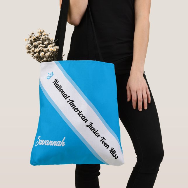 Pageant Essentials Custom Crown and Sash Tote Bag (Close Up)