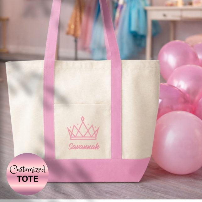 Pageant Essentials Custom Crown Titleholder Tote Bag (Make her reign more memorable with a customized tote for pageant events, rehearsals and appearances)
