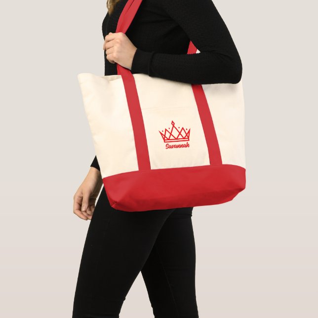 Pageant Essentials Custom Crown Titleholder Tote Bag (Front (Product))