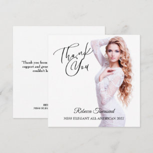 Pageant Flat Thank You Cards Minimal Elegant Photo