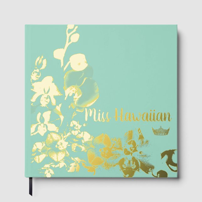 Pageant Foil Orchids Crown Scrapbook  Guest Book (Front)