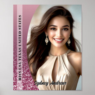 Pageant Headshot Photo Sparkling Titleholder Print
