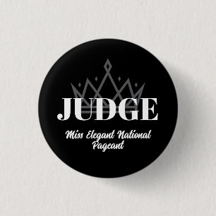 Pageant Judge Button Black Minimal Panellist Butto