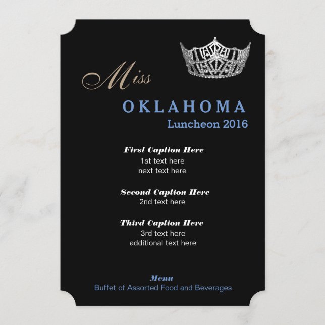 Pageant Luncheon Program Card (Front)