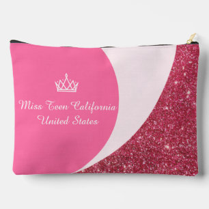 Pageant Makeup Case Pink Berry Sparkle Pageants Accessory Pouch