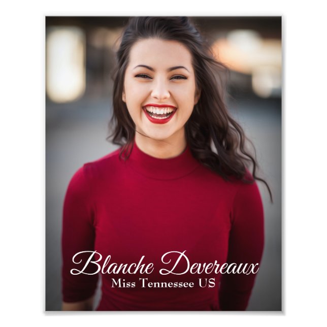 Pageant Modelling Portrait Headshot Photo Print (Front)