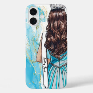 Pageant Phone Case Blue Gold Glam Pageants