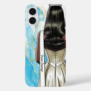 Pageant Phone Case Blue Gold Glitter Pageants