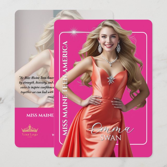 Pageant Platform Logo Custom Autograph Card (Front/Back)