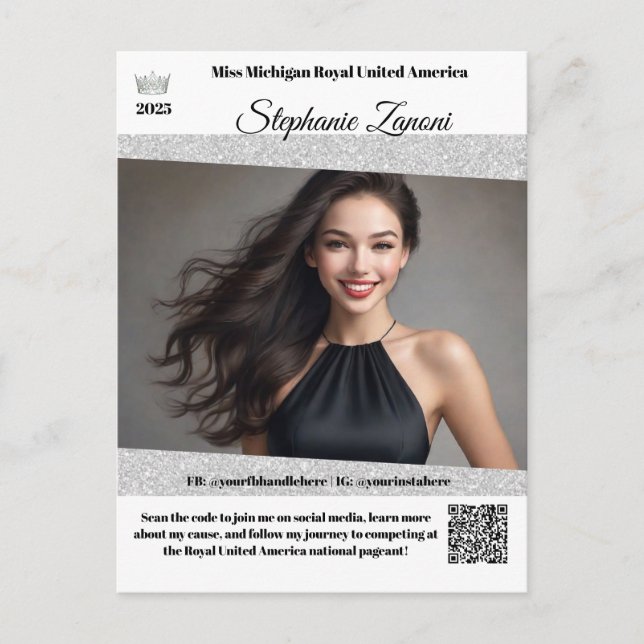 Pageant Promo Autograph Card | QR Code (Front)