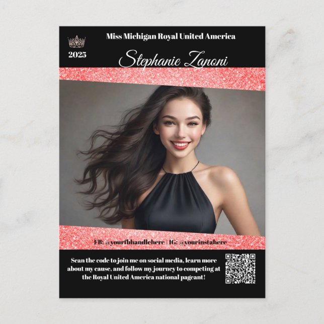 Pageant Promo Autograph Card | QR Code (Front)