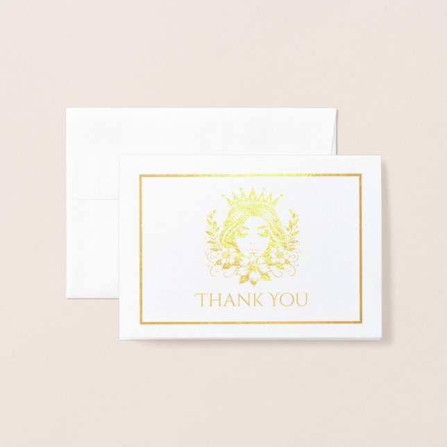 Pageant Queen Crown Mini Foil Card (Front With Envelope)