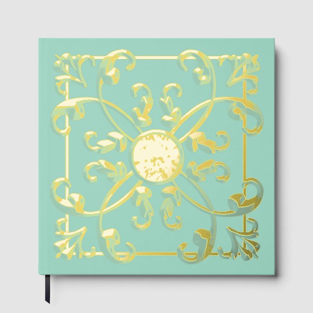 Pageant Real Foil Scrolls Scrapbook Guest Book (Front)