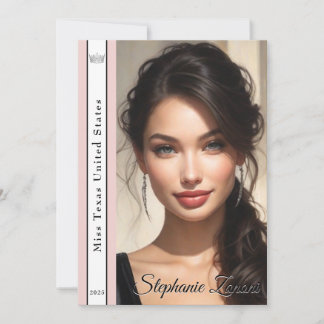 Pageant Sash Autograph Card Template