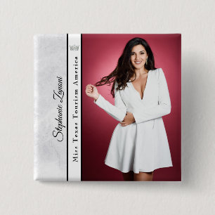 Pageant Sash Button Pin   Marble Ice