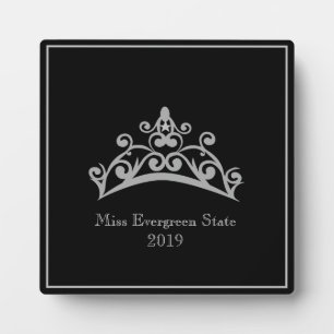 Pageant Silver Tiara Crown Titleholders Plaque