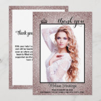 Pageant Thank You Card Diamond Glitter Pageants
