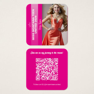 Pageant Titleholder Profile Card   Color Pop Pink