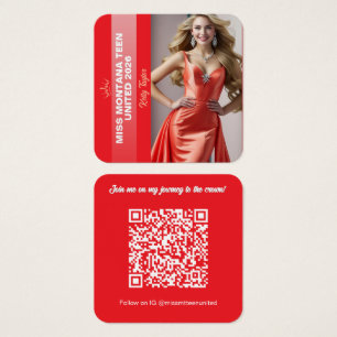 Pageant Titleholder Profile Card   Colour Pop Red