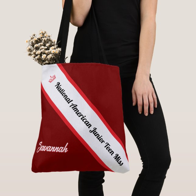 Pageant Tote Bag Custom Sash Crown Pageants (Close Up)