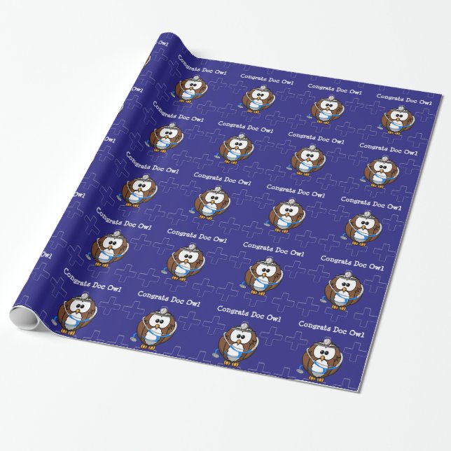 paging doc owl wrapping paper (Unrolled)