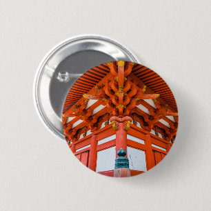 Pagoda bottom up perspective, Miyajima 6 Cm Round Badge
