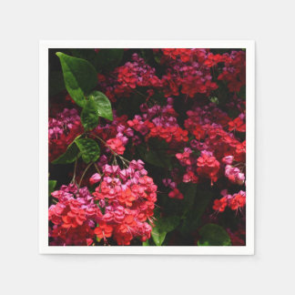 Pagoda Flowers Colourful Red and Pink Napkin
