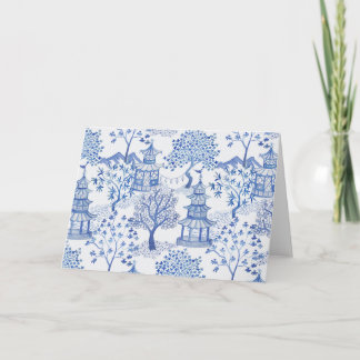Pagoda Forest Blue and White Card