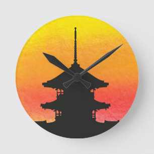 Pagoda Japan Kyoto Round Clock