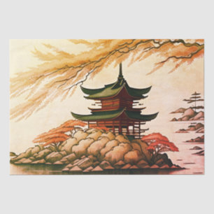 Pagoda on Rocks Tissue Paper