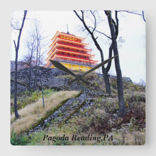 Pagoda Reading,PA Square Wall Clock