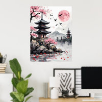 Pagoda Under a Pink Moon