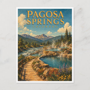 Pagosa Springs Colorado Hot Springs GeoSaga Postcard
