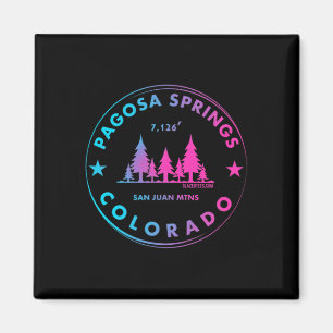 Pagosa Springs Colorado Mountain Town - Retro Co F Magnet