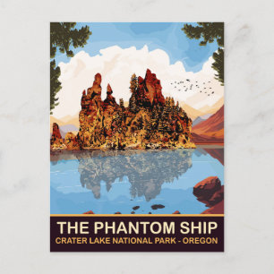 Pahntom Ship, Crater Lake National Park, Oregon  Postcard