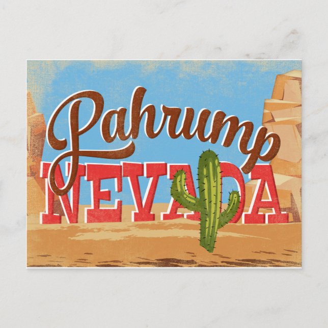 Pahrump Nevada Cartoon Desert Vintage Travel Postcard (Front)