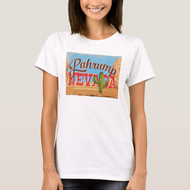 Pahrump Nevada Cartoon Desert Vintage Travel T-Shirt (Front)